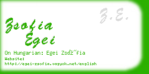 zsofia egei business card